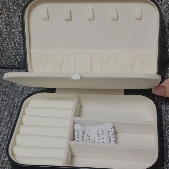 Black Faux Leather Travel Jewelry Box - Picture 2 of 5